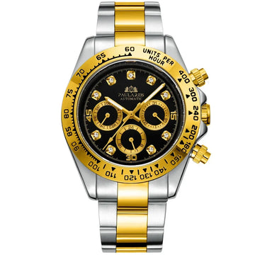 ROLEX DAYTONA WATCH ,Luxury Men's Automatic Watch: Gold & Stainless Steel with Diamonds